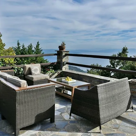 Villa Waterfalls With Breathtaking Aegean View